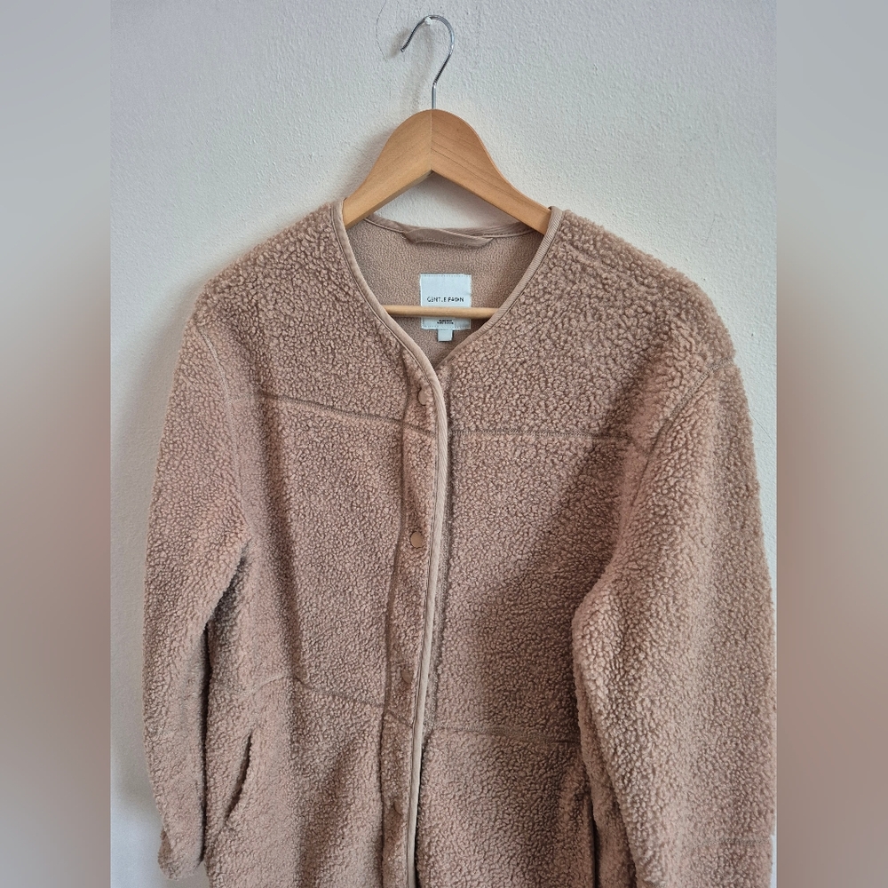 Gentle Fawn Aria Long Sherpa Fleece Jacket XS Camel Coloured - Picture 3 of 7